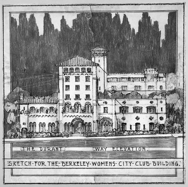 Berkeley City Club Building Exterior Sketch